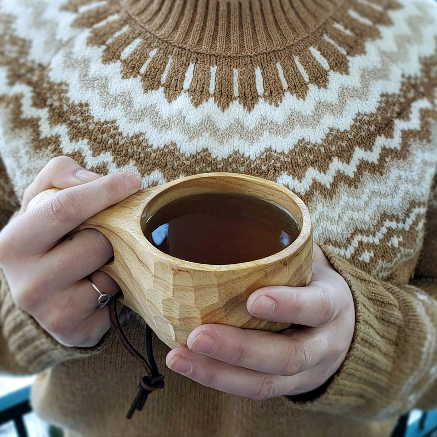 Skógr™ Nordic Style Kuksa - Carved Wood Camp Mug