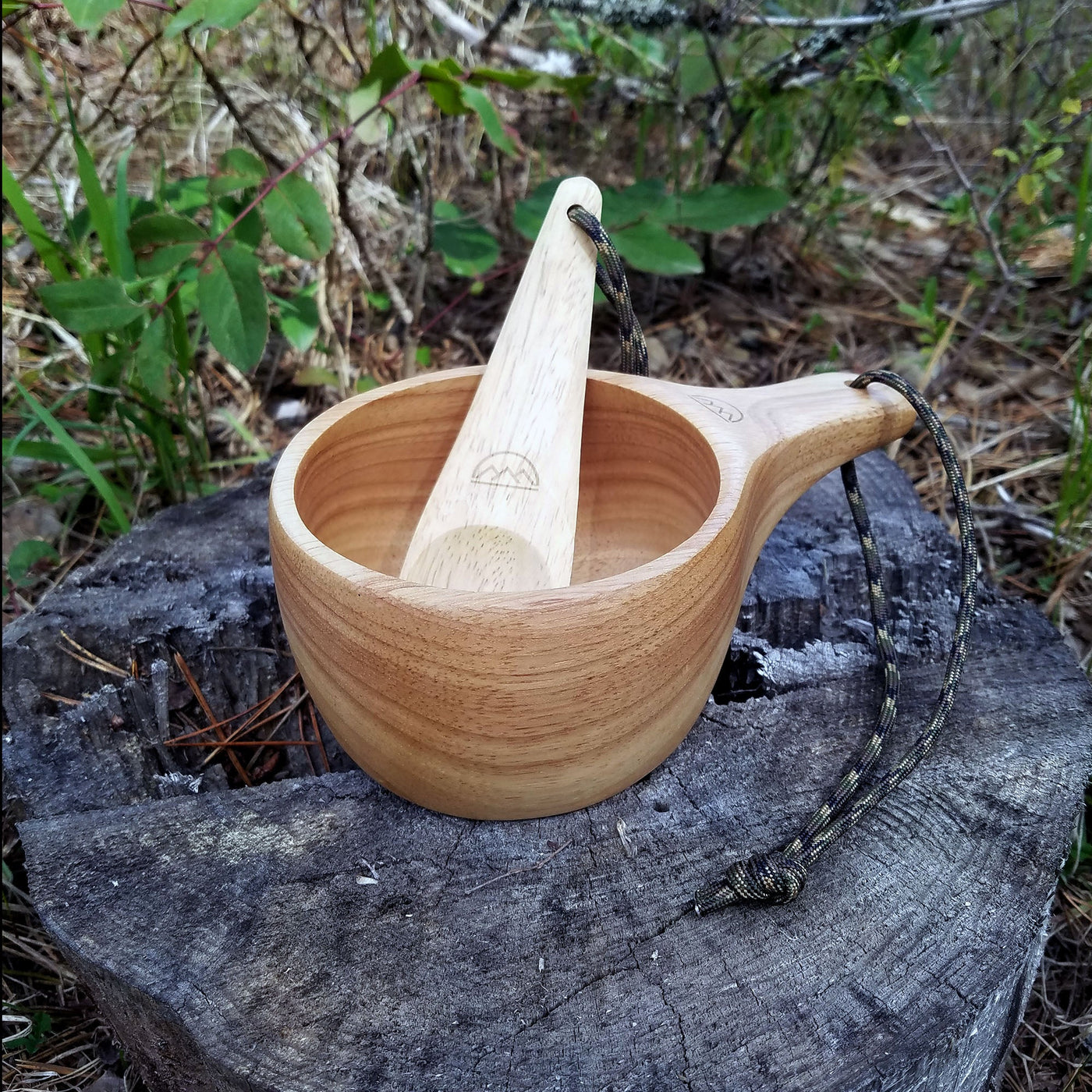 Kyrre™ Carved Nordic Kuksa - Solid Wood Camp Mug & Spoon Set