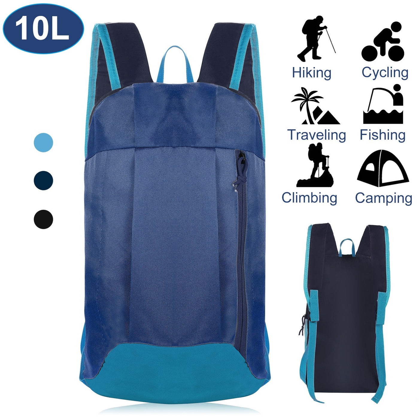 10L Outdoor Sport Backpack Waterproof Daypack Travel Knapsack Schoolbag for Sports Traveling Climbing Cycling Hiking