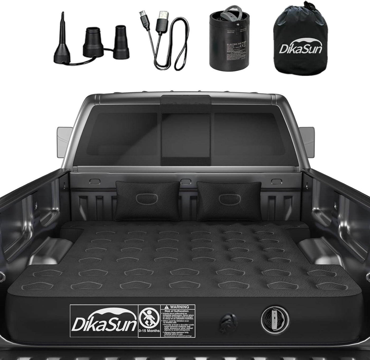 DikaSun 5.5-5.8ft Full Size Auto Inflate Truck Bed Air Mattress