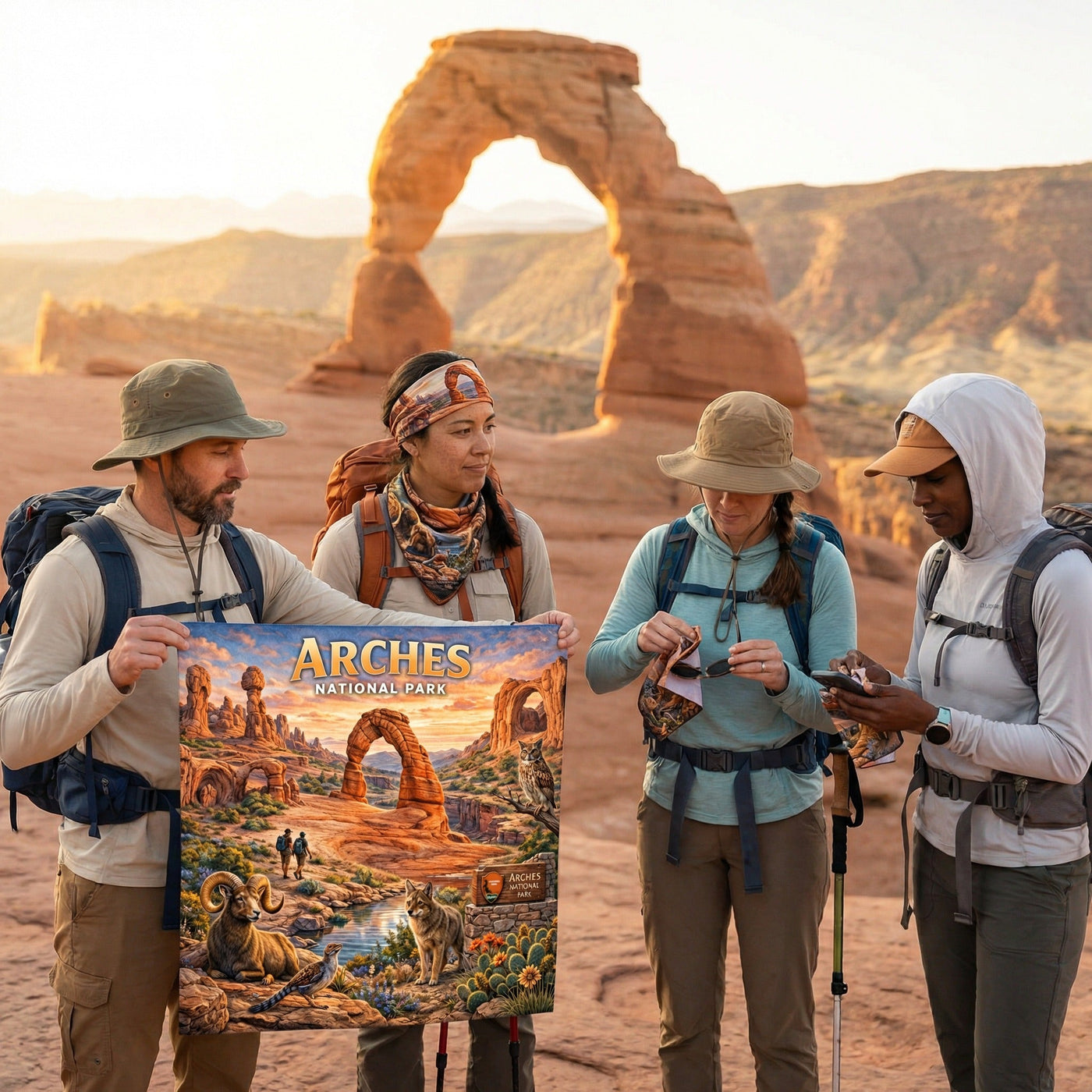 Arches National Park Handy Map Microfiber Cloth Bandana