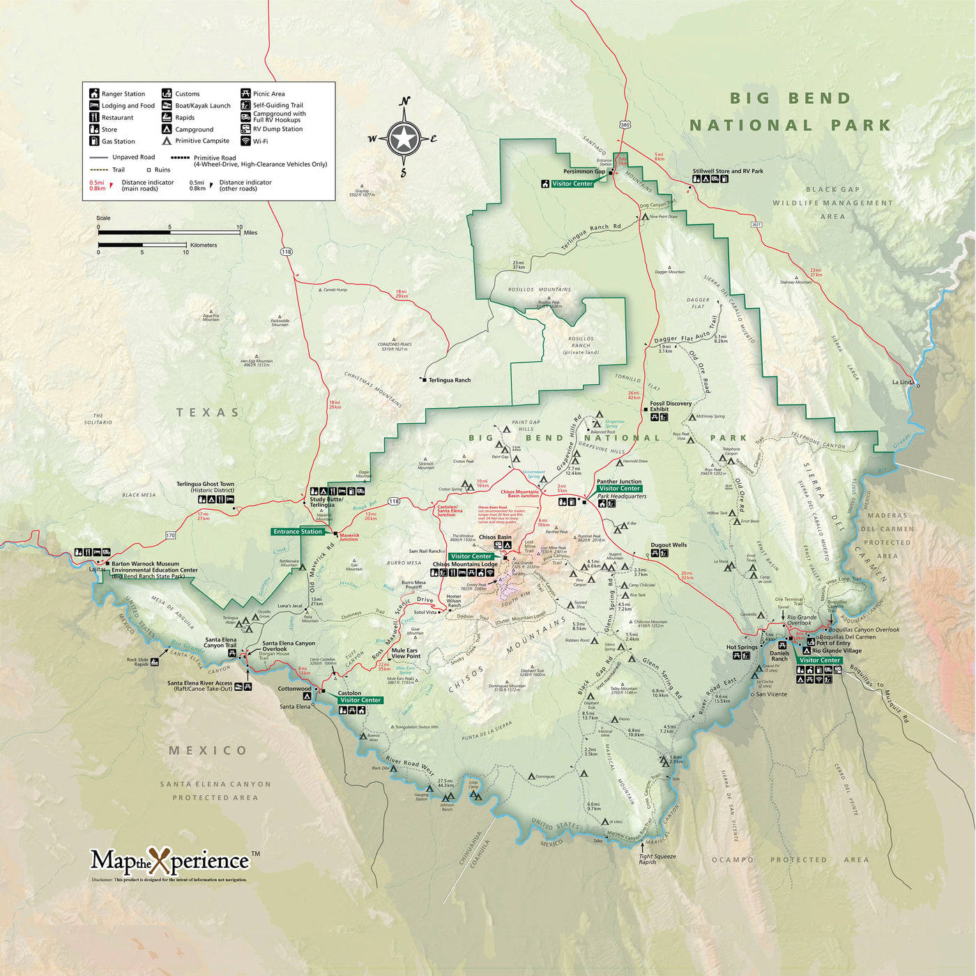 Big Bend National Park Map X Guard Neck Gaiter