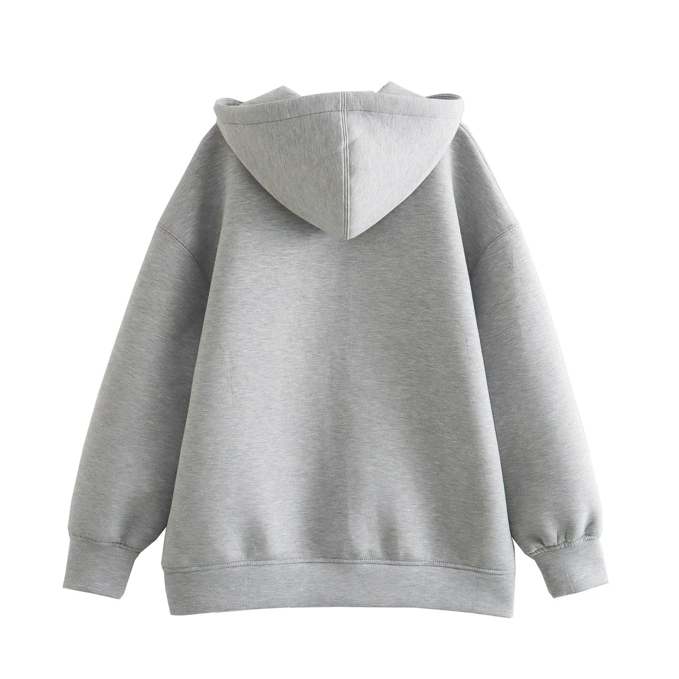Women’s Oversized Zip-Up Hoodie – Thick Space Cotton Streetwear Hooded Jacket for Spring & Autumn Casual Style