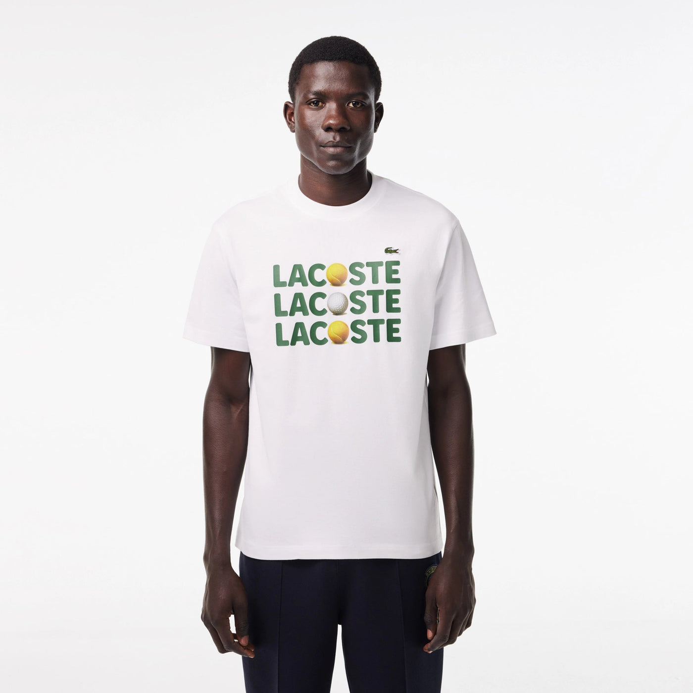 Lacoste Men's Heavy Cotton Tennis Ball Print T-Shirt