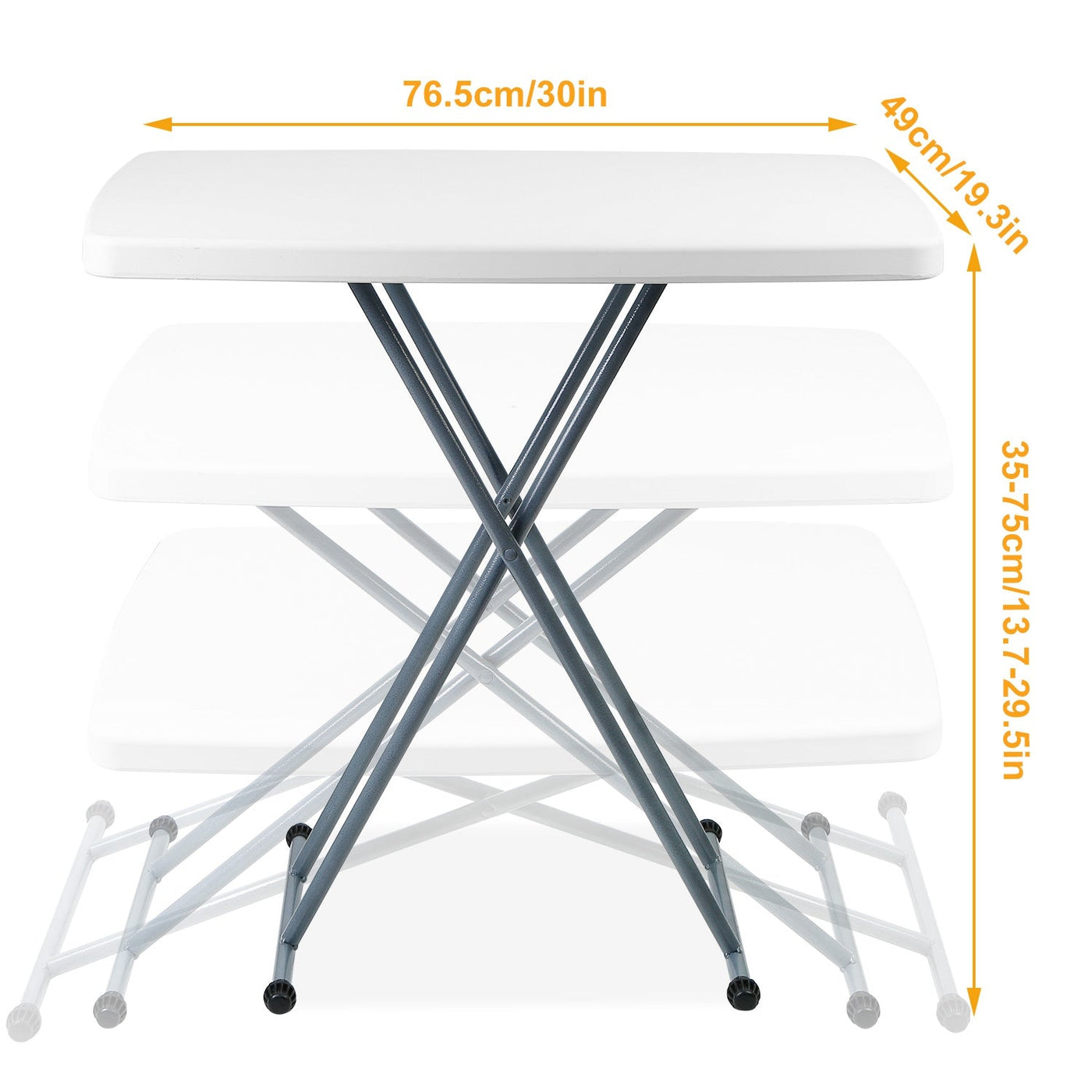 Folding Snack Table Height Adjustable Dining Tea Coffee Table TV Side Tray Laptop Desk For Home Office Indoor Outdoor Use