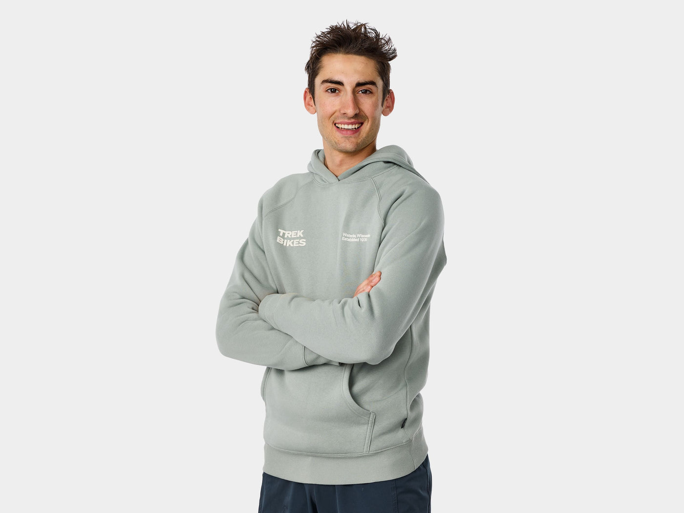 Trek Right Stacked Hoodie X-Large Sage Grey Shirt
