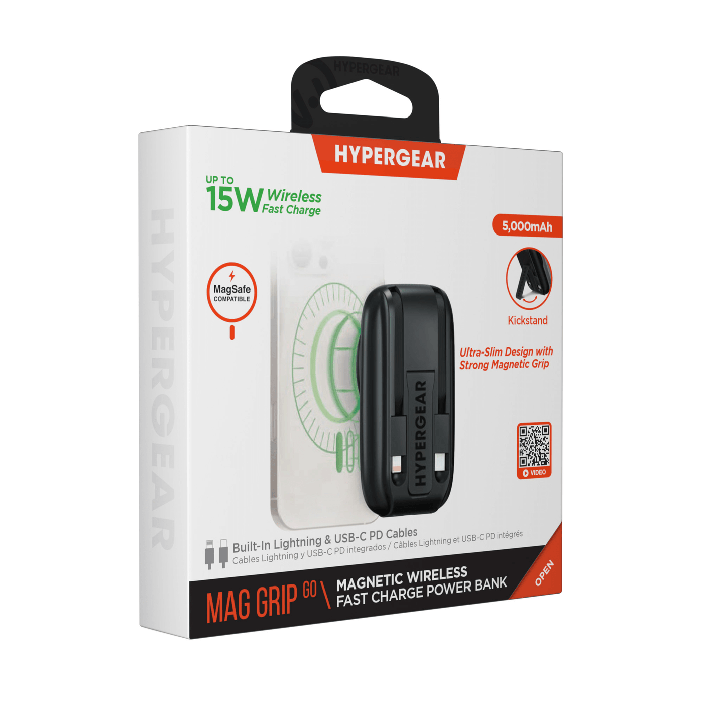 HyperGear Mag Grip Go 5000mAh Wireless Power Bank