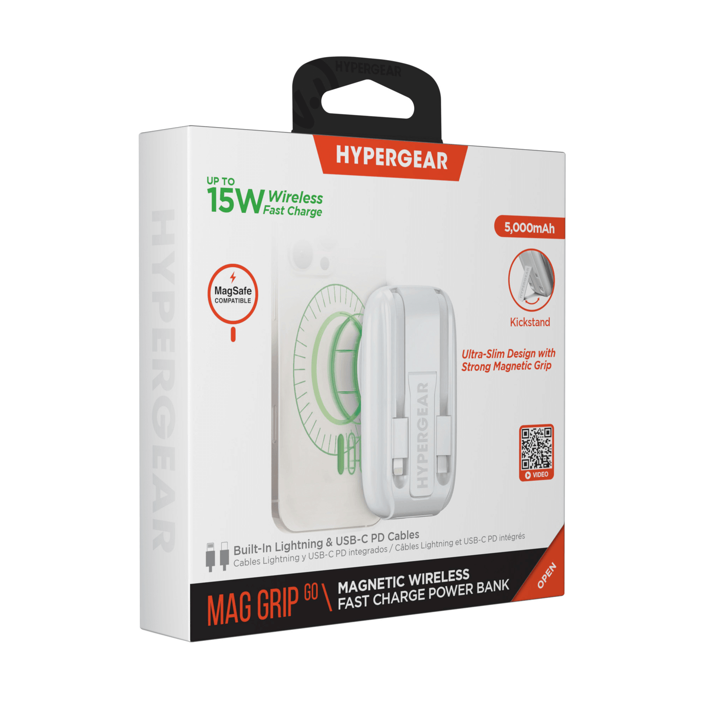 HyperGear Mag Grip Go 5000mAh Wireless Power Bank