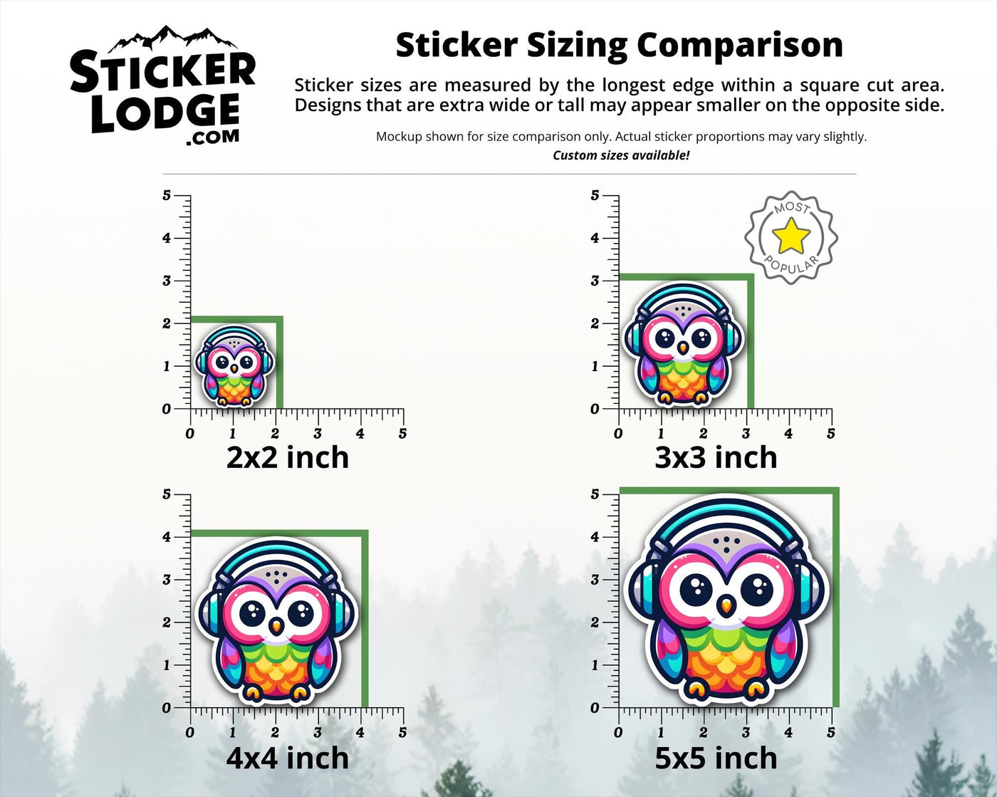 Kawaii Owl Headphones Vinyl Sticker