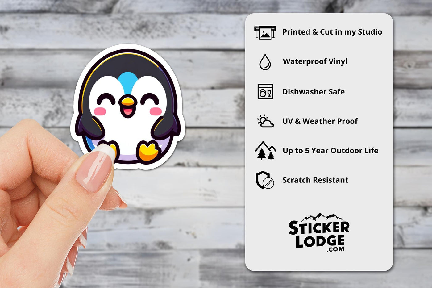 Kawaii Penguin Vinyl Sticker