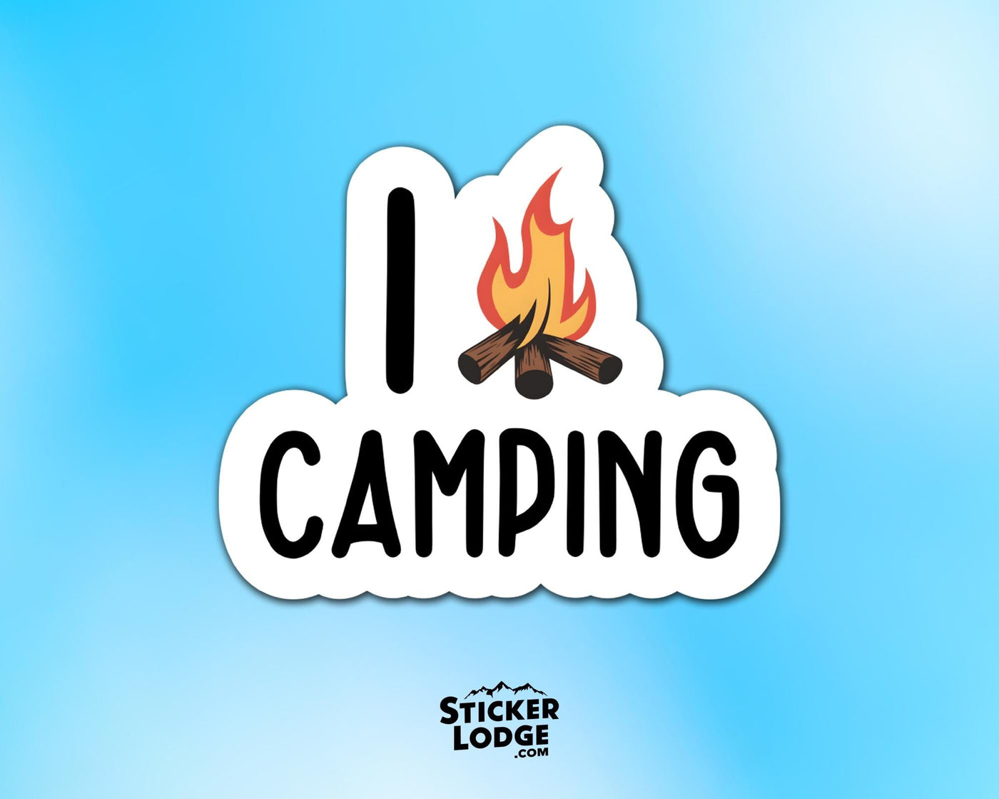 I Love Camping Vinyl Sticker