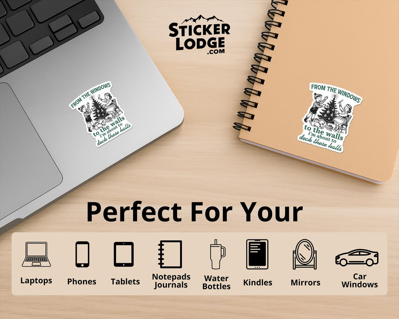 Deck The Halls Vinyl Sticker