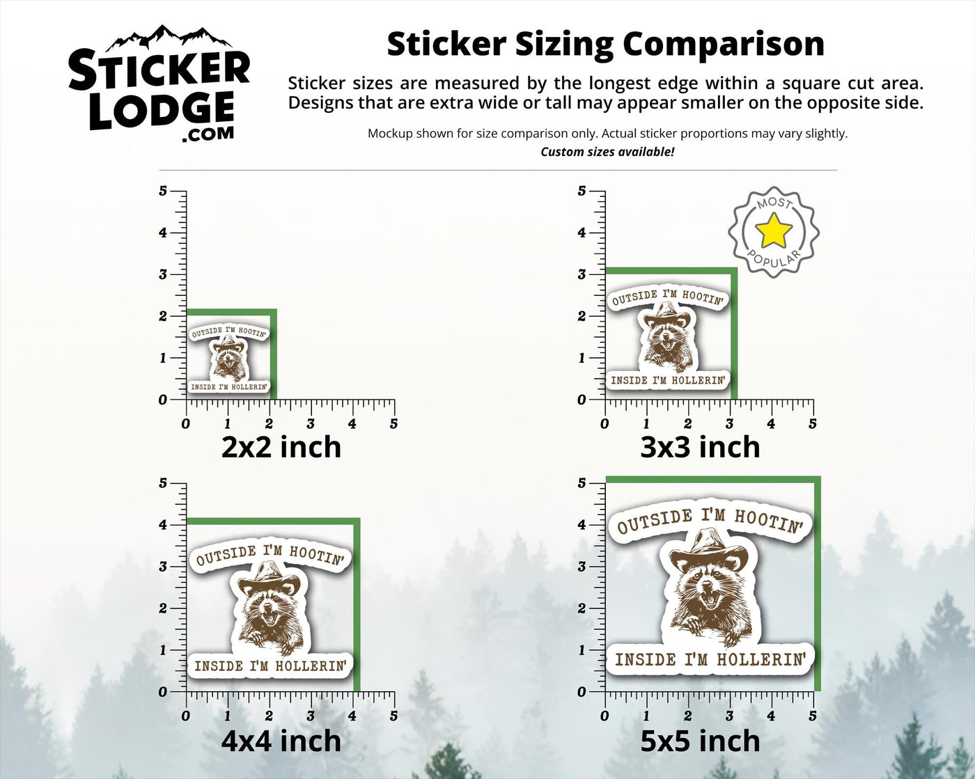 Outside I'm Hootin' Inside I'm Hollerin' Vinyl Sticker