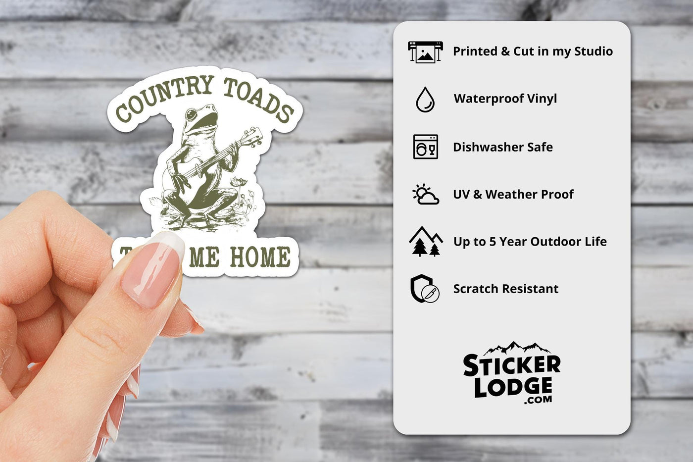 Country Toads Take Me Home Vinyl Sticker