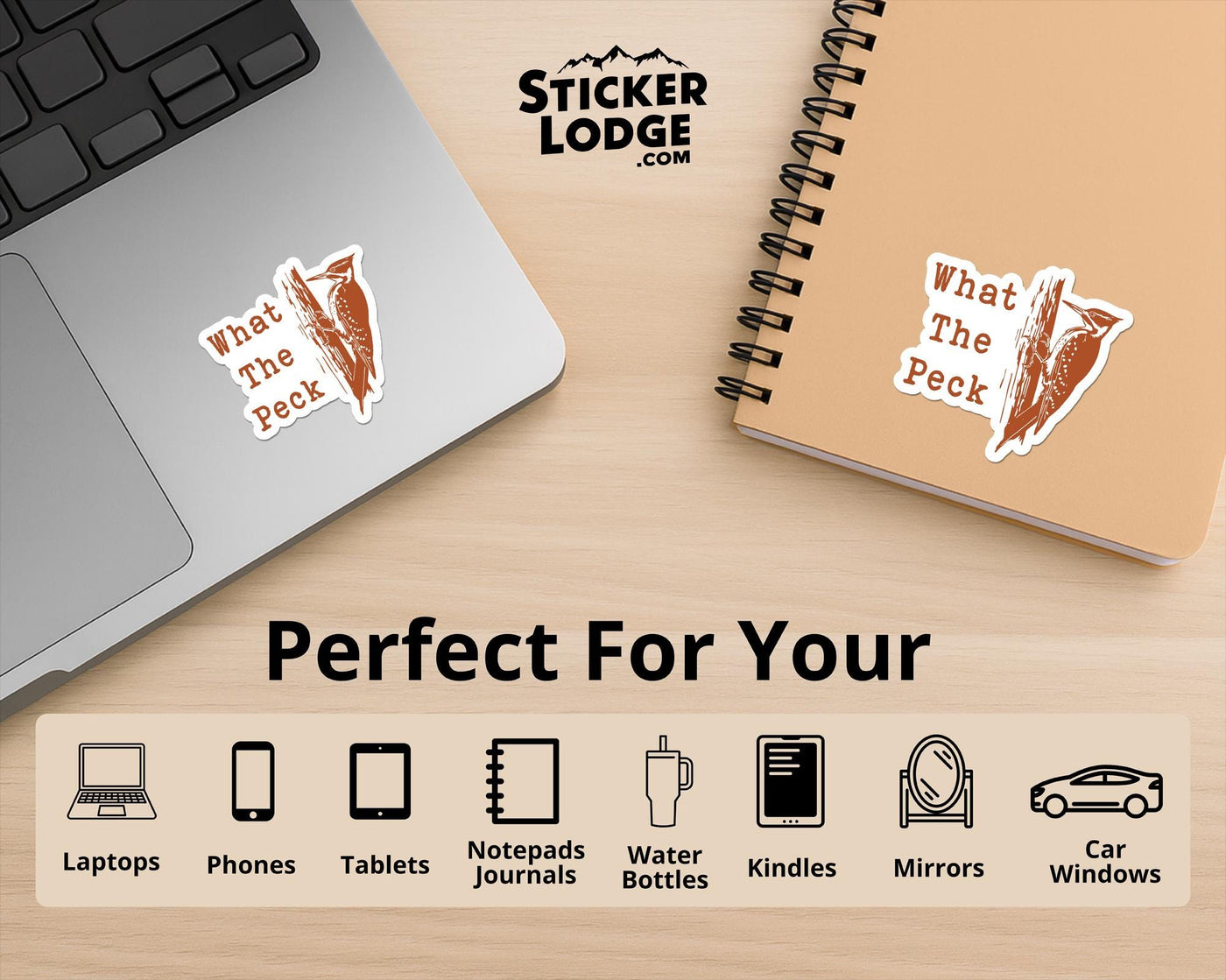 What The Peck Woodpecker Vinyl Sticker