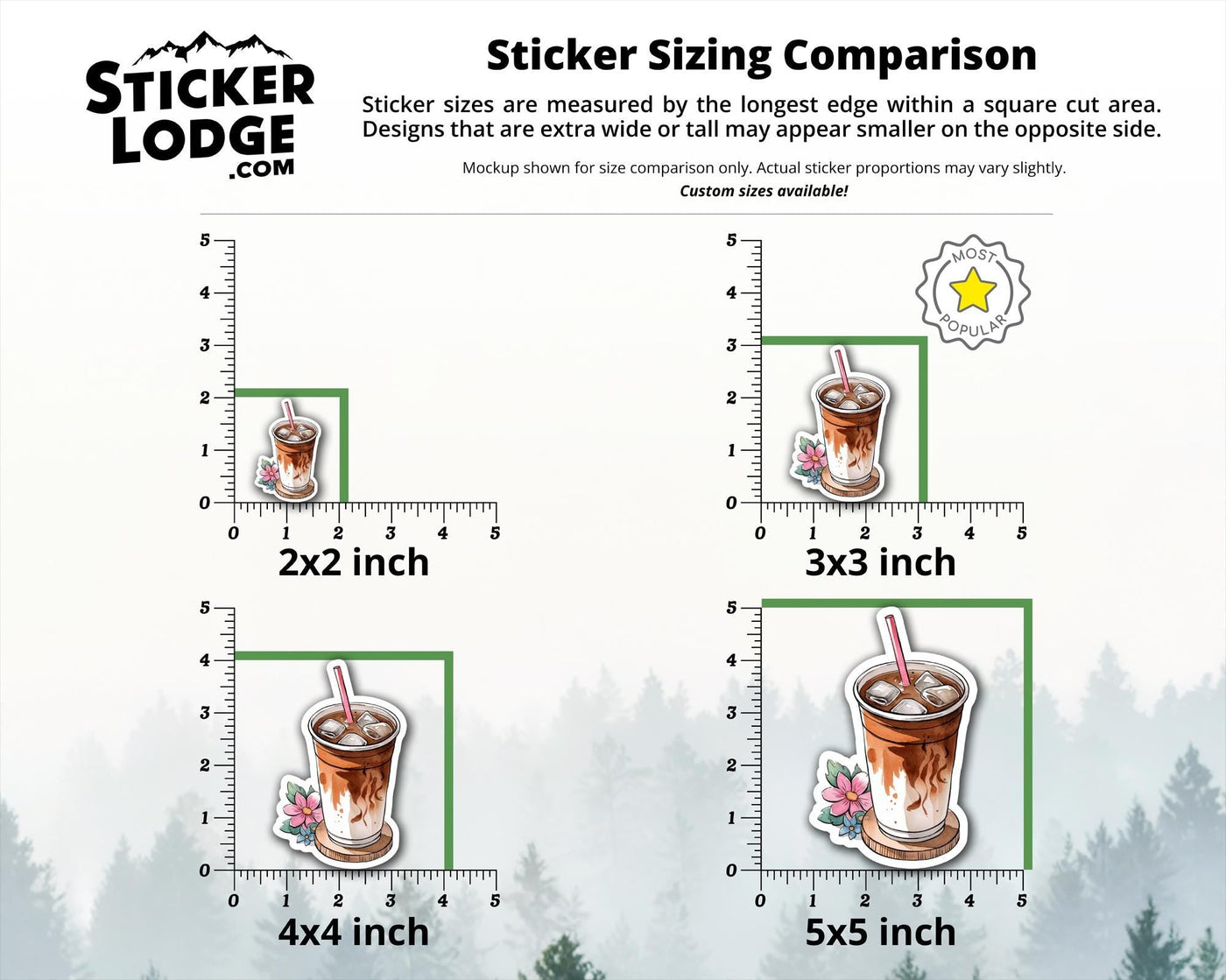 Watercolor Iced Coffee Vinyl Sticker