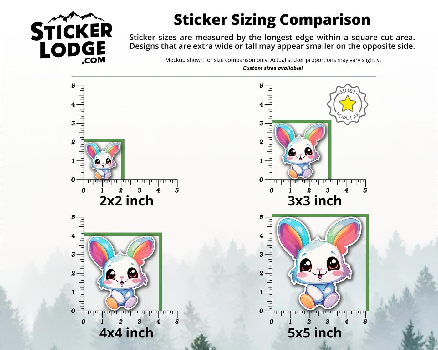 Kawaii Rainbow Bunny Vinyl Sticker