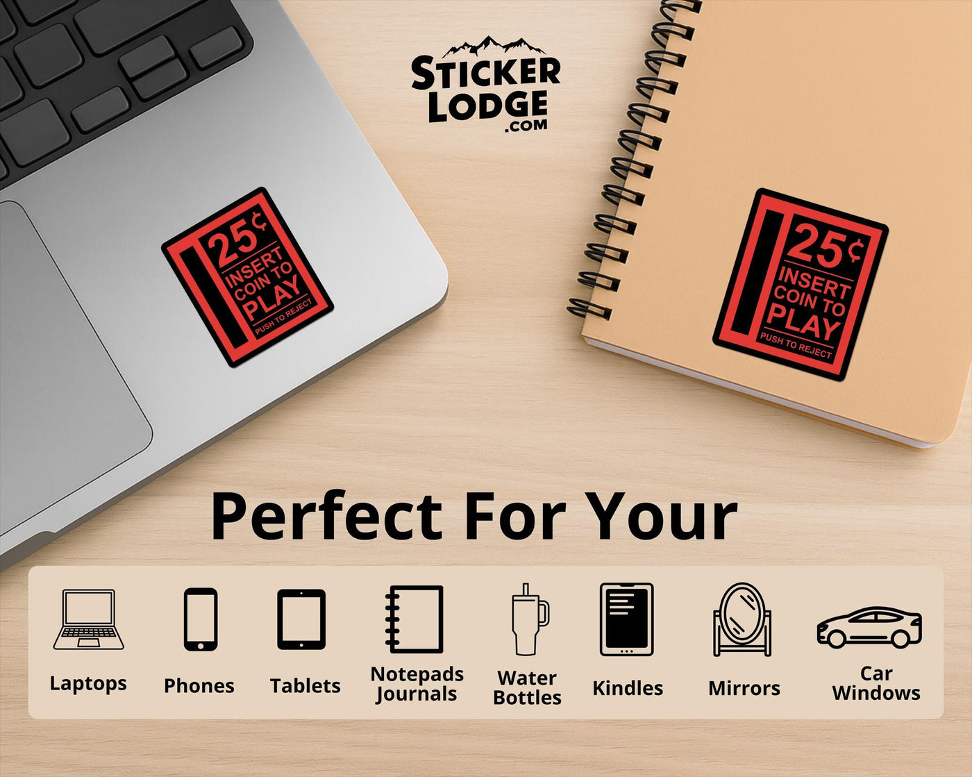 Retro Arcade Insert Coin Vinyl Sticker