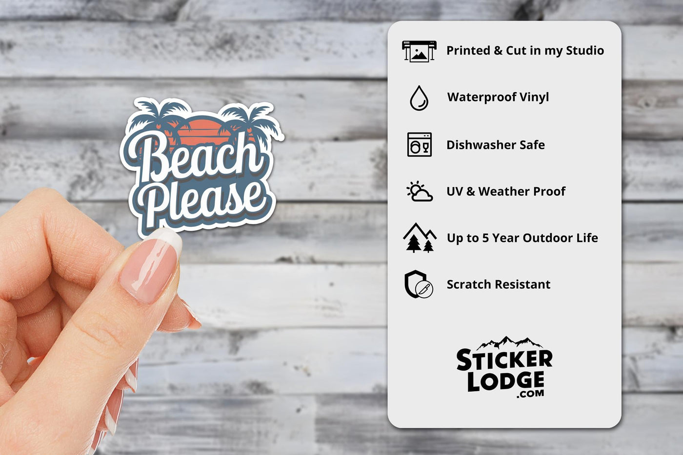 Beach Please Vinyl Sticker