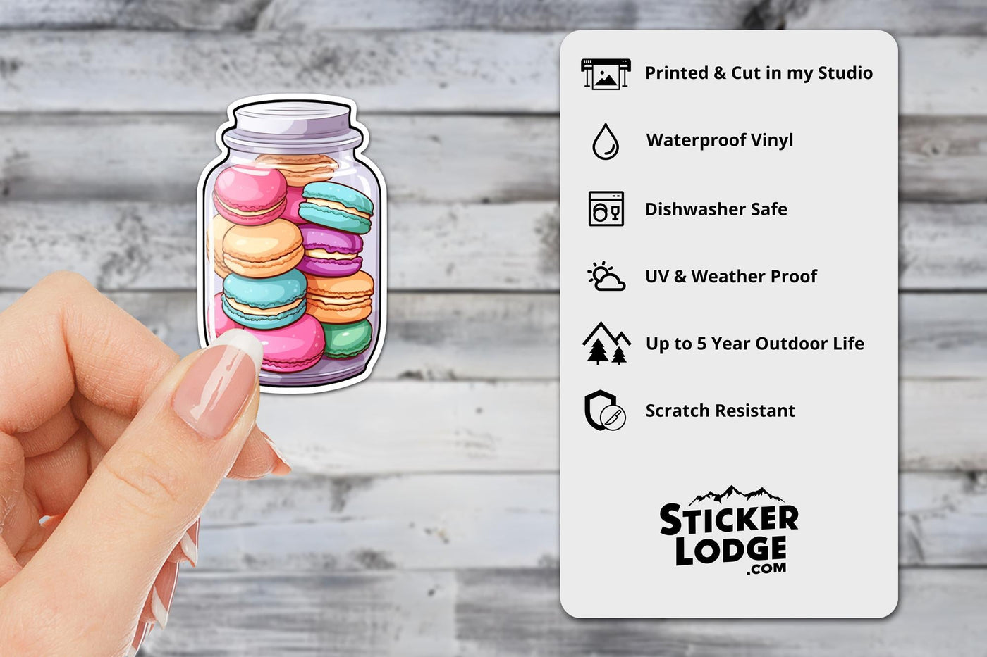 Colorful Macaron Jar Vinyl Sticker