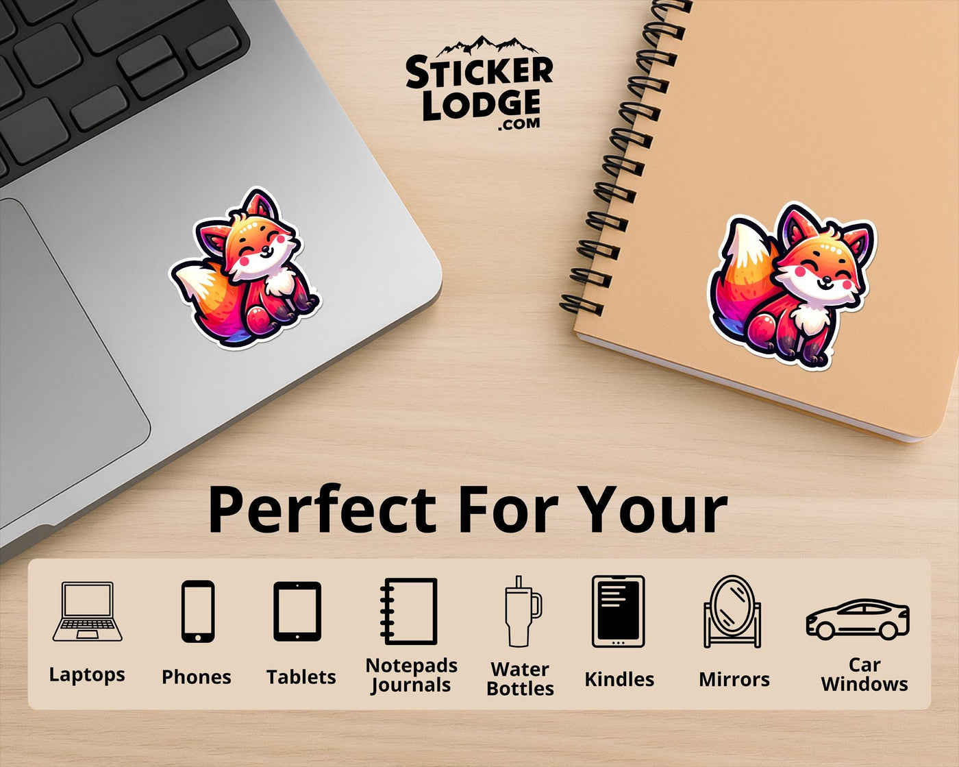 Kawaii Fox Vinyl Sticker