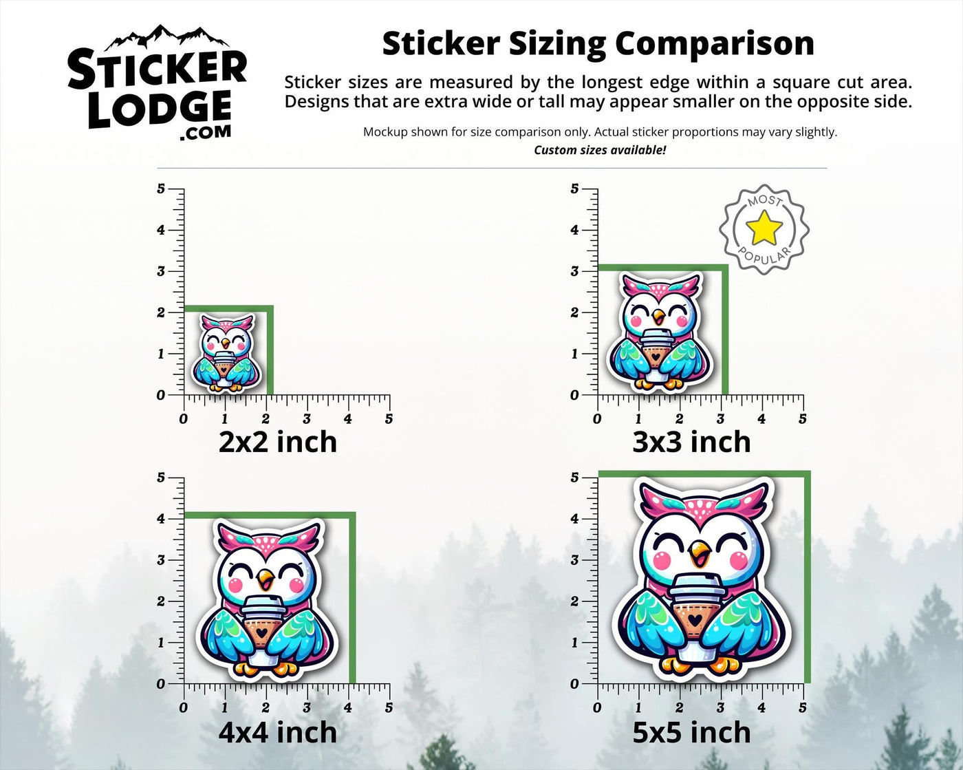 Kawaii Owl Coffee Vinyl Sticker