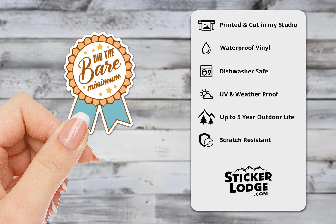 Did the Bare Minimum Award Vinyl Sticker