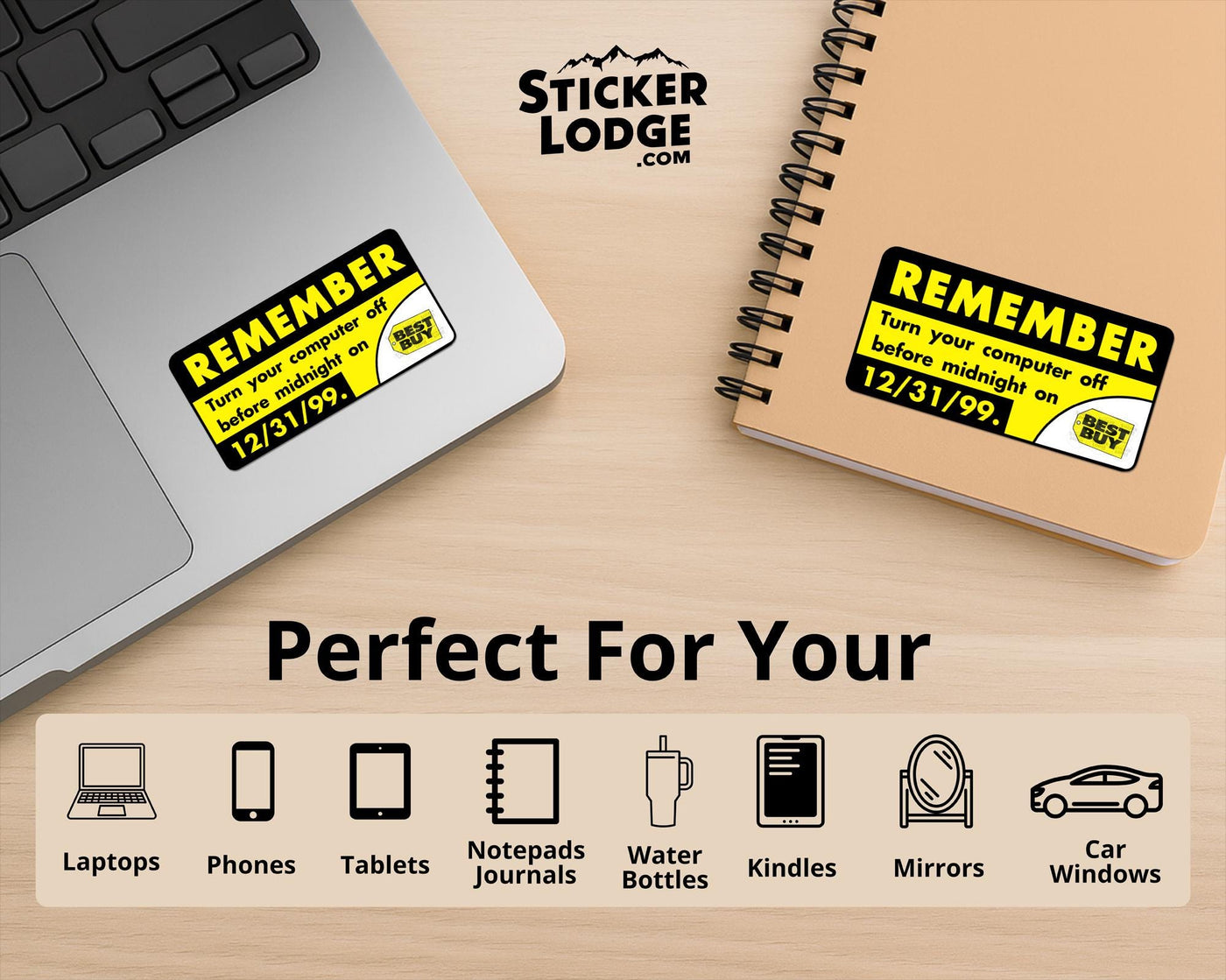 Remember Y2K Turn Off Your Computer Vinyl Sticker