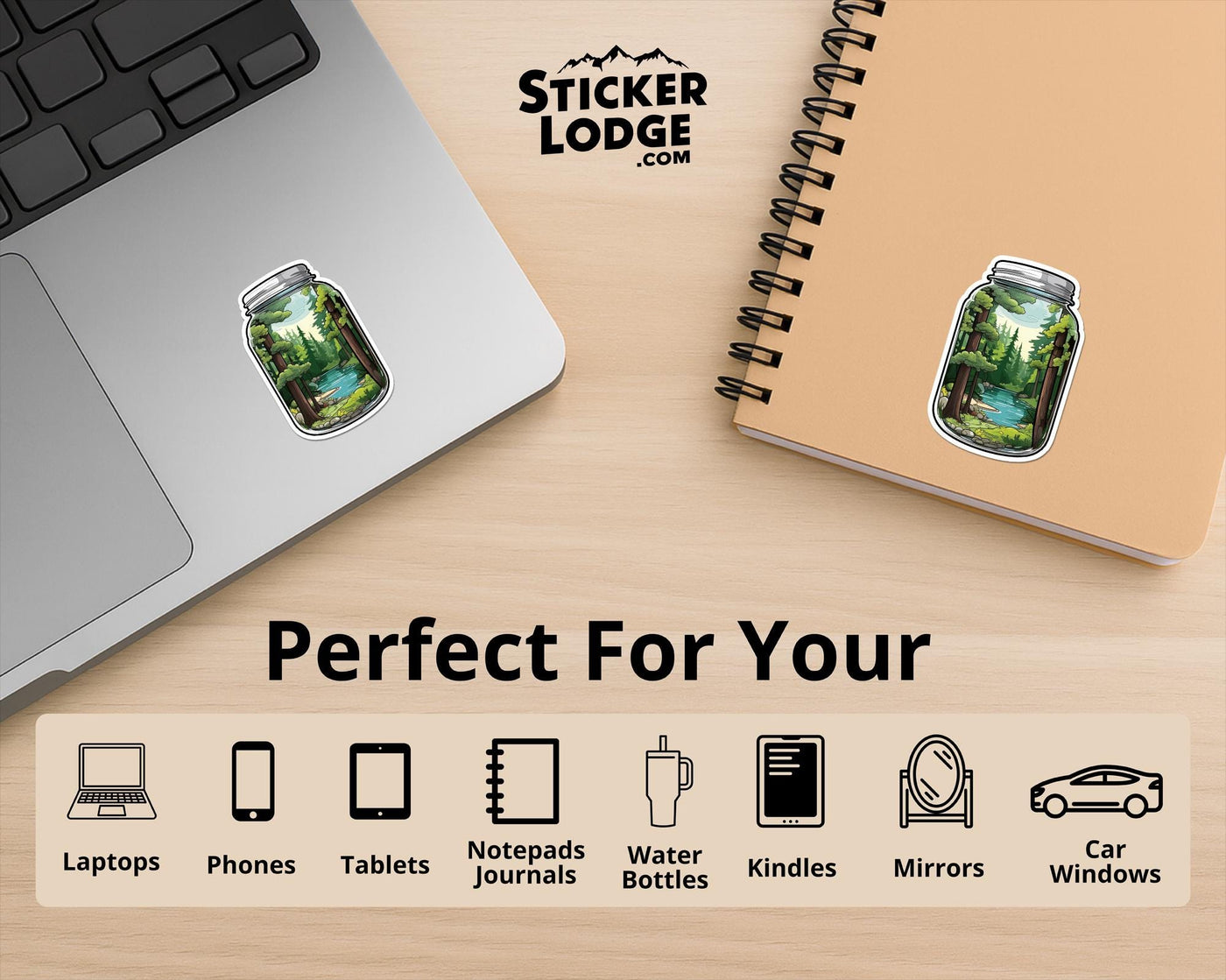 Nature in a Jar Vinyl Sticker