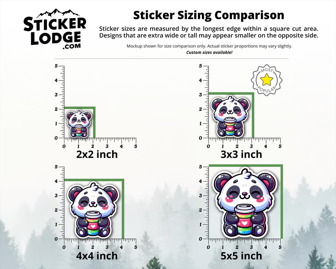 Kawaii Panda Bear Coffee Vinyl Sticker