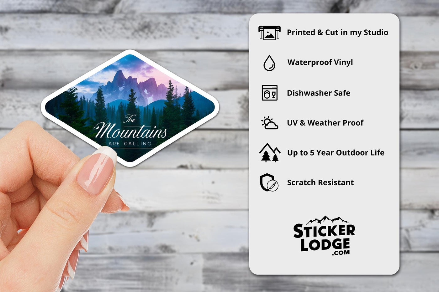 The Mountains Are Calling Vinyl Sticker