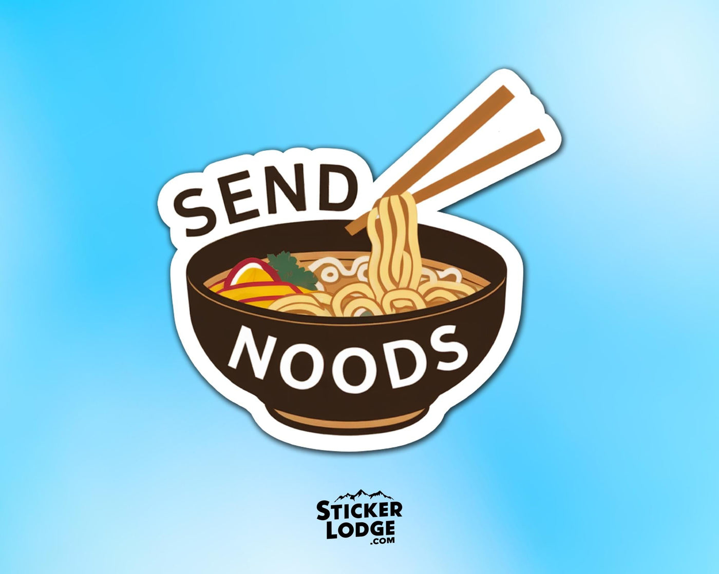 Send Noods Funny Ramen Vinyl Sticker