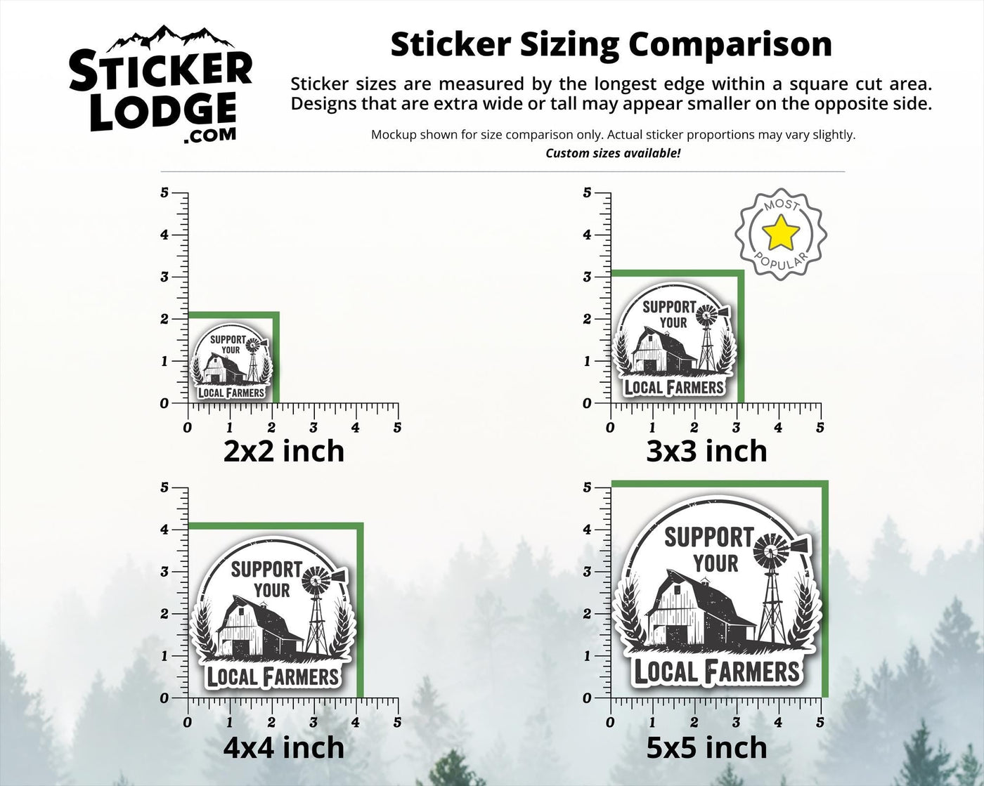 Support Your Local Farmers Vinyl Sticker