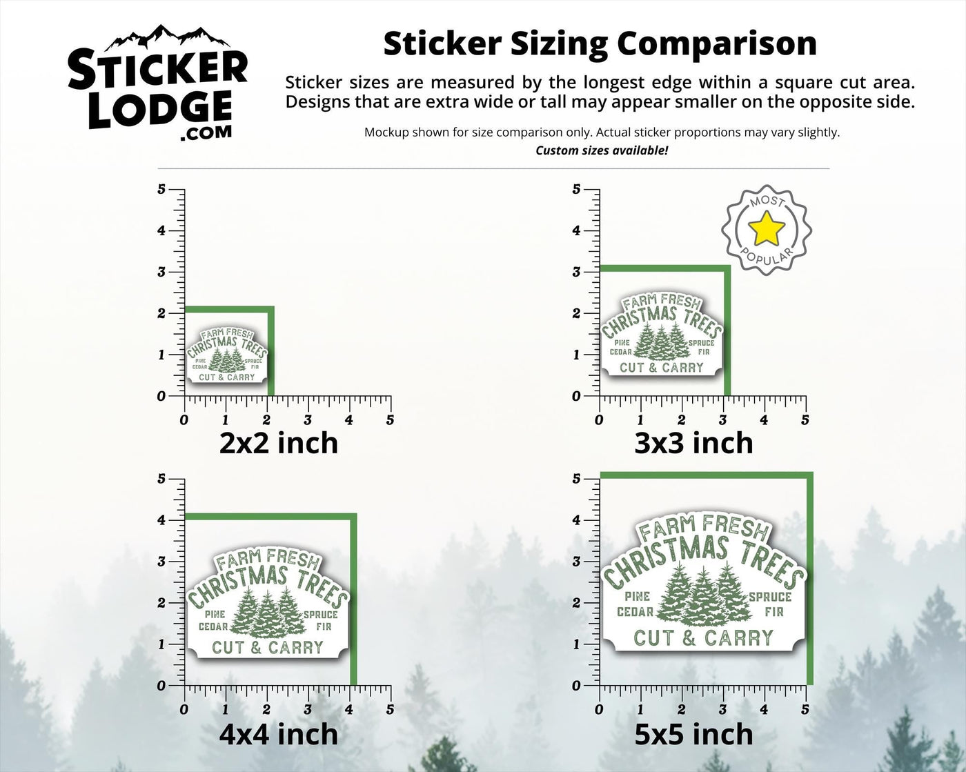 Farm Fresh Christmas Trees Vinyl Sticker
