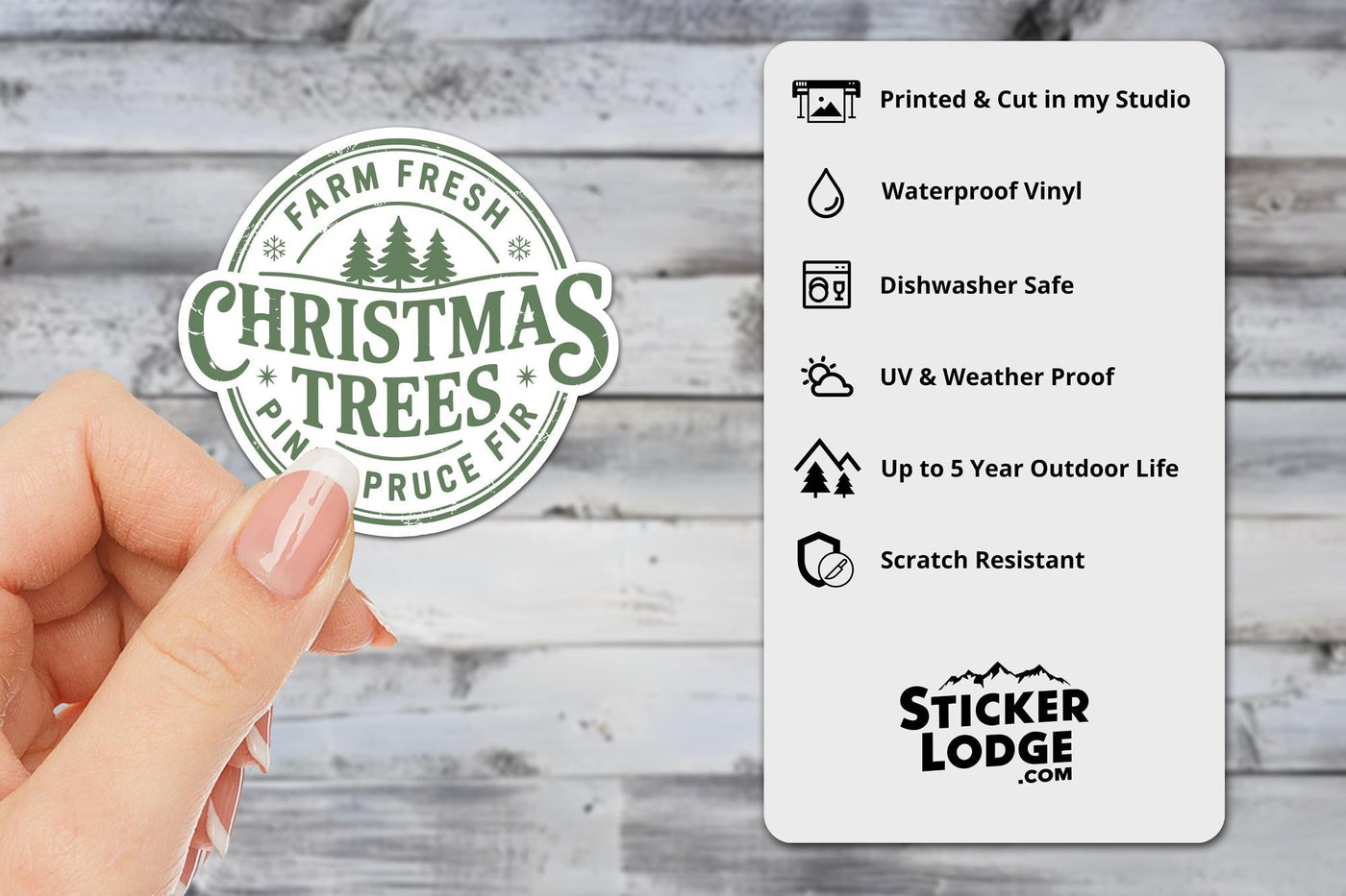 Farm Fresh Christmas Trees Round Vinyl Sticker