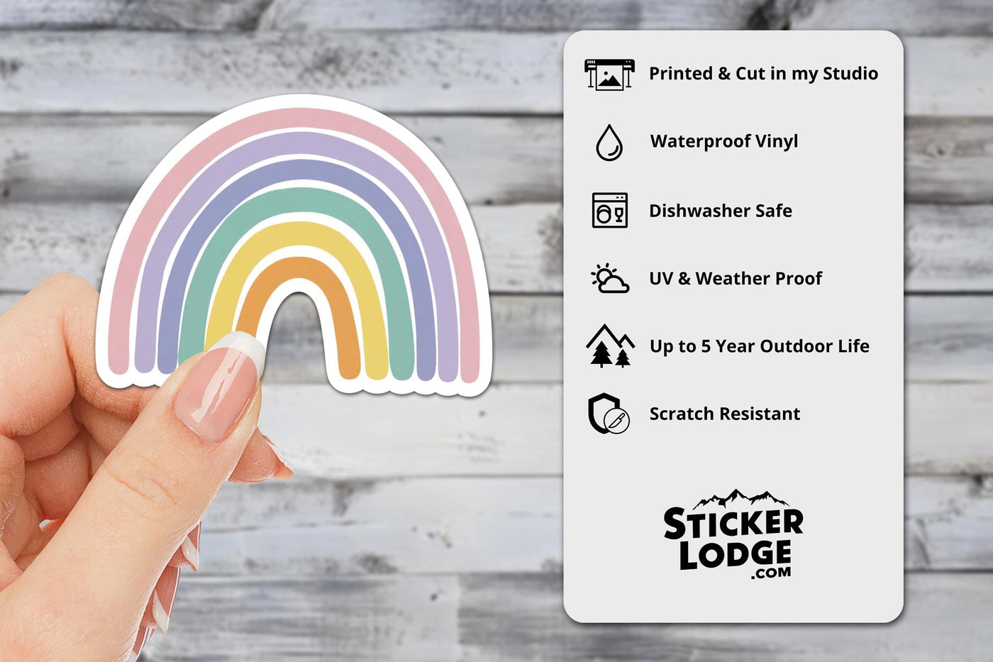 Vibrant Pastel Rainbow Vinyl Sticker