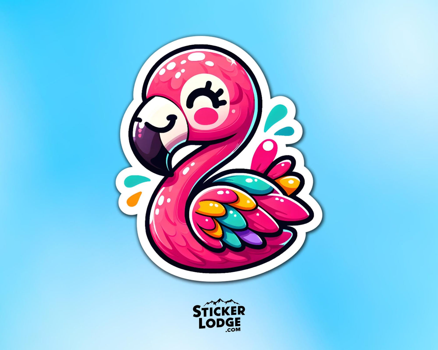 Kawaii Flamingo Vinyl Sticker