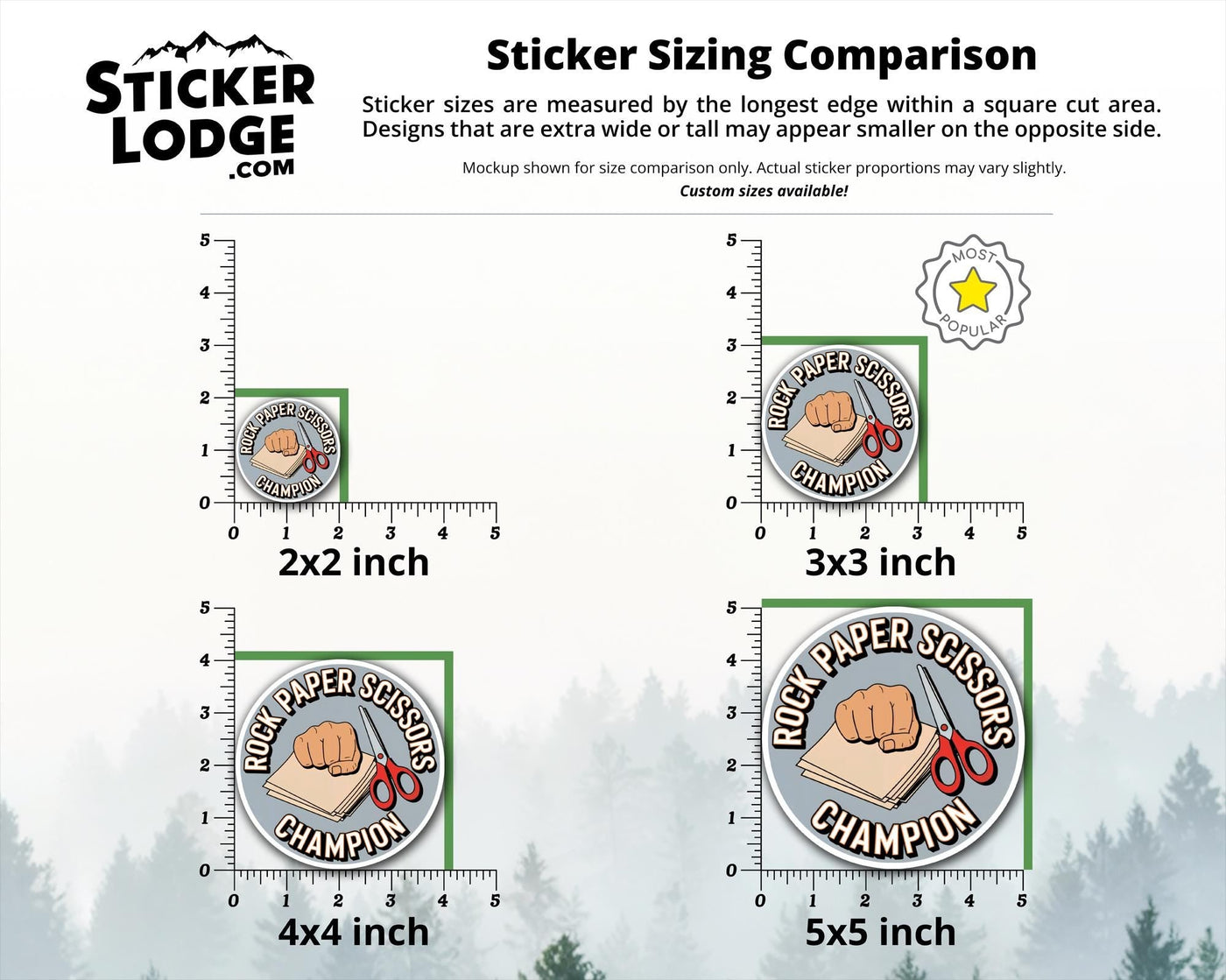 Rock Paper Scissors Champion Vinyl Sticker