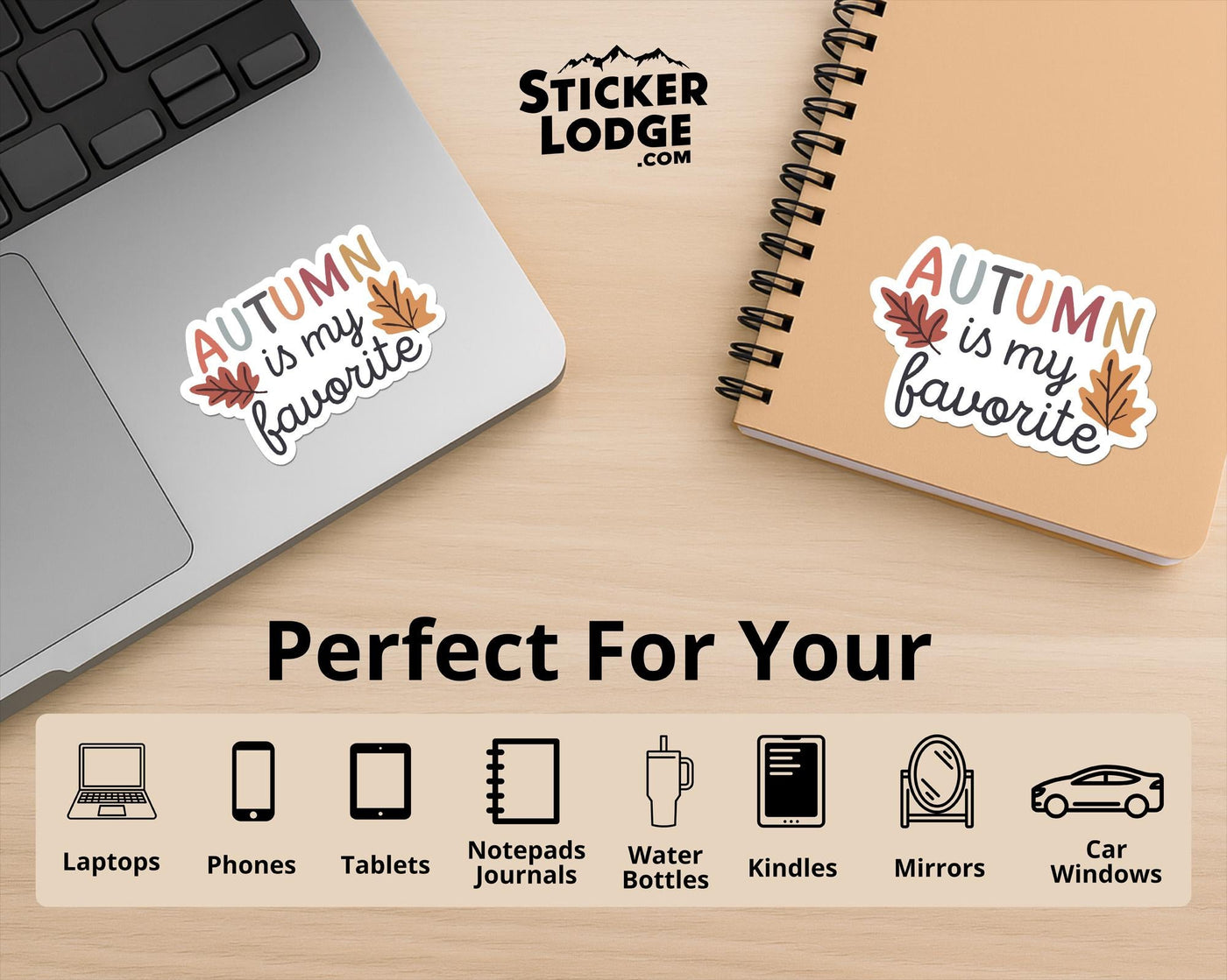 Autumn is my Favorite Vinyl Sticker: Waterproof Fall Decal