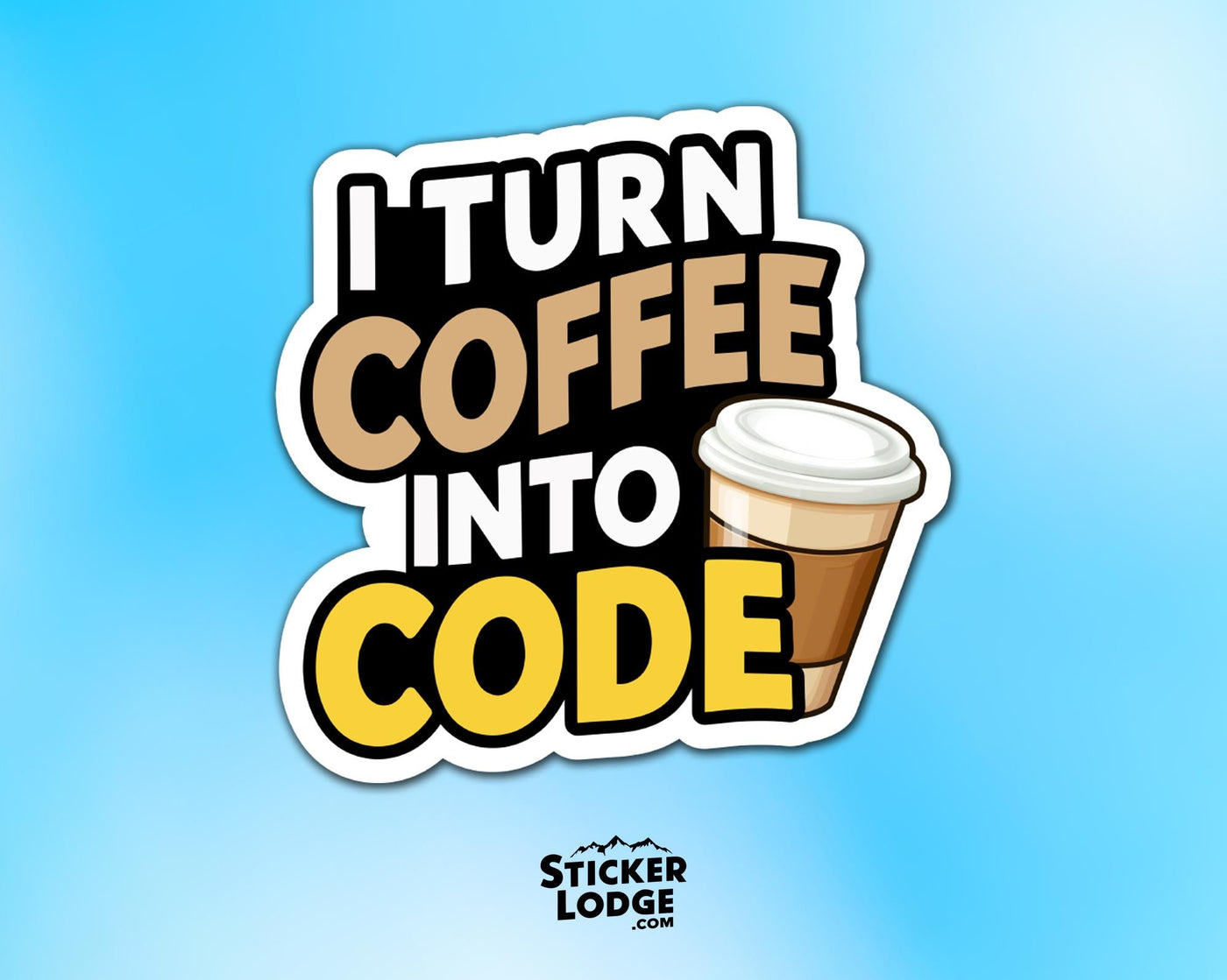 I Turn Coffee Into Code Vinyl Sticker