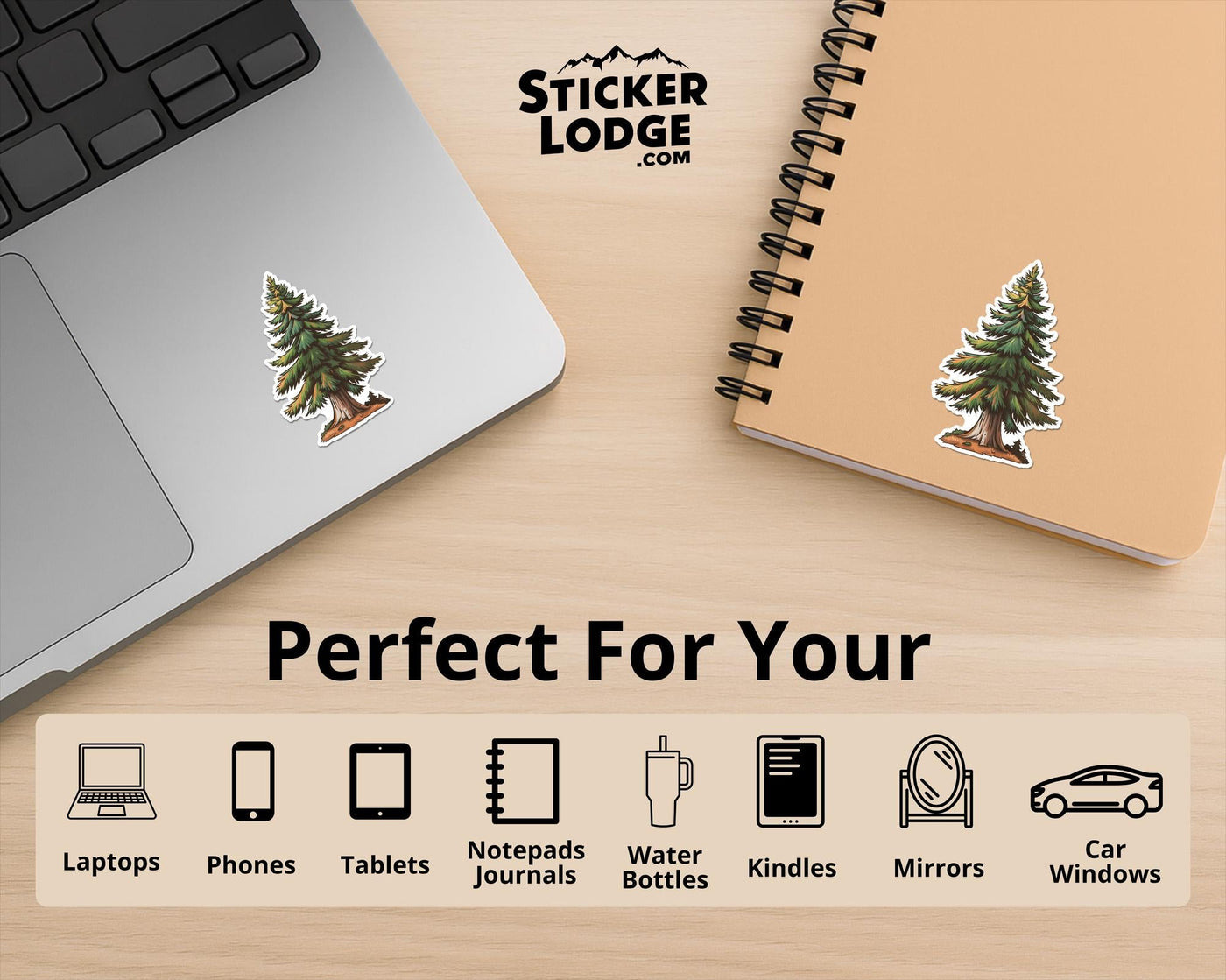 Majestic Redwood Tree Vinyl Sticker