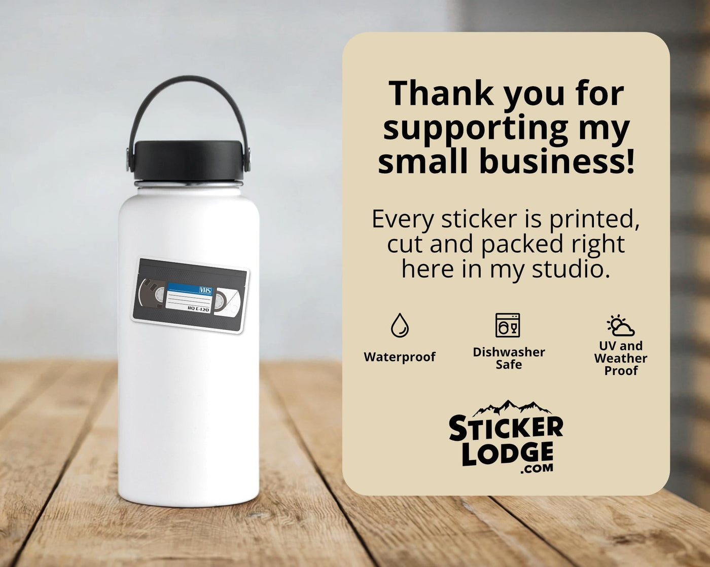 Classic VHS Tape Vinyl Sticker