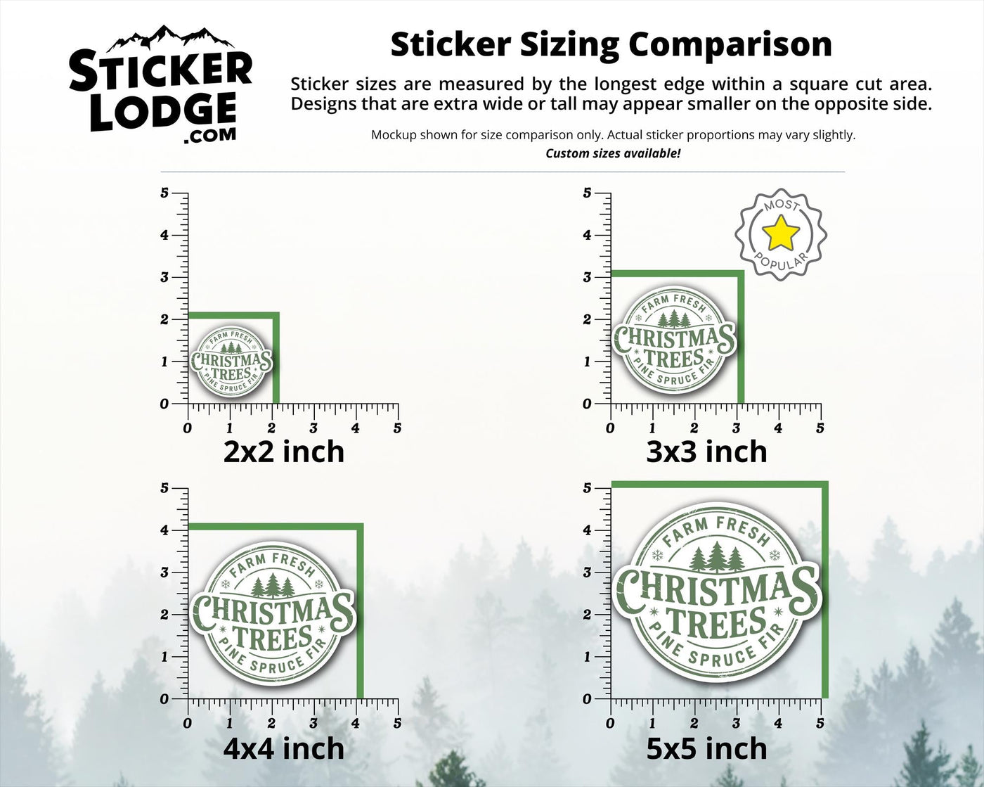 Farm Fresh Christmas Trees Round Vinyl Sticker