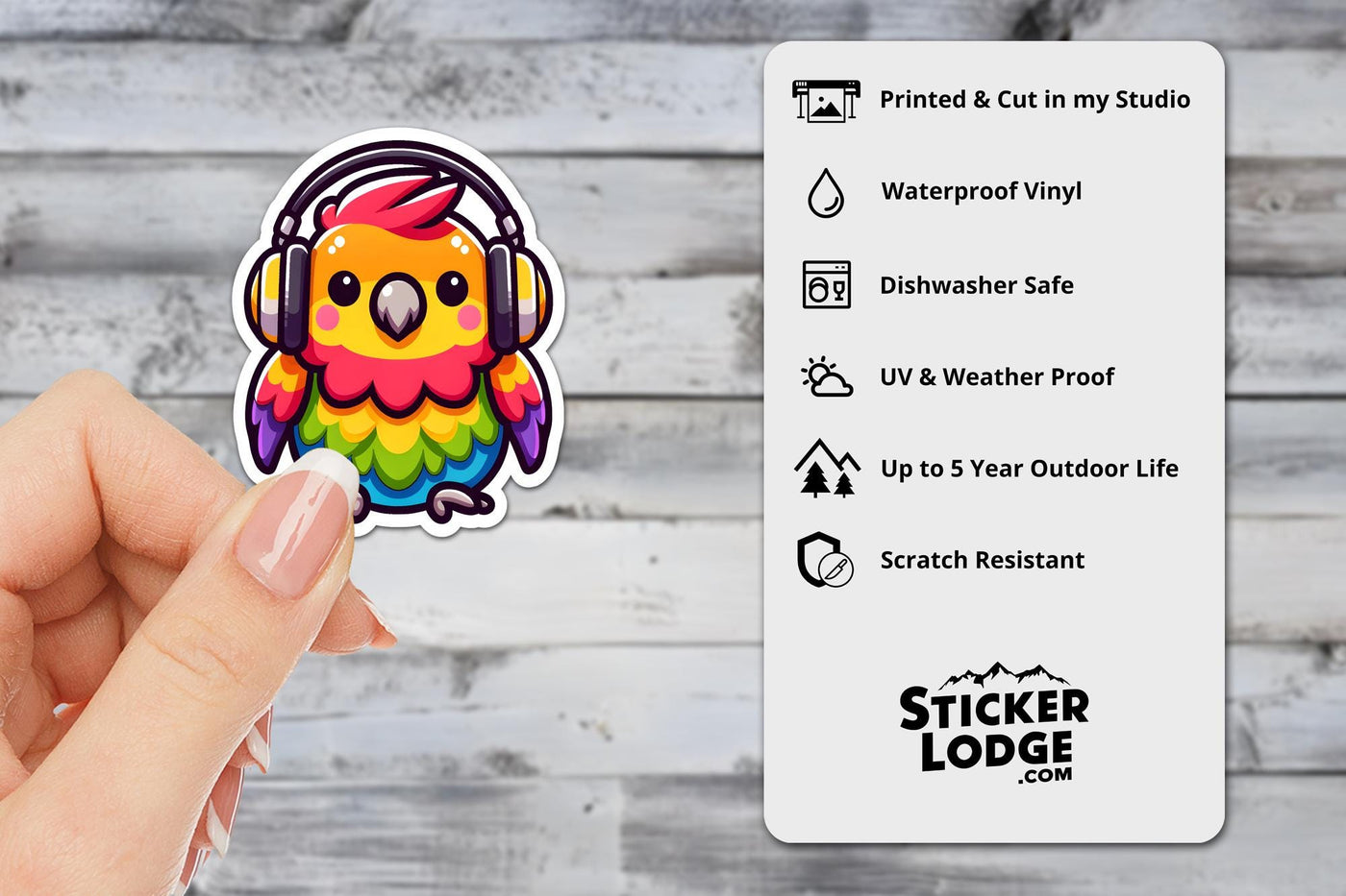 Kawaii Parrot Vinyl Sticker