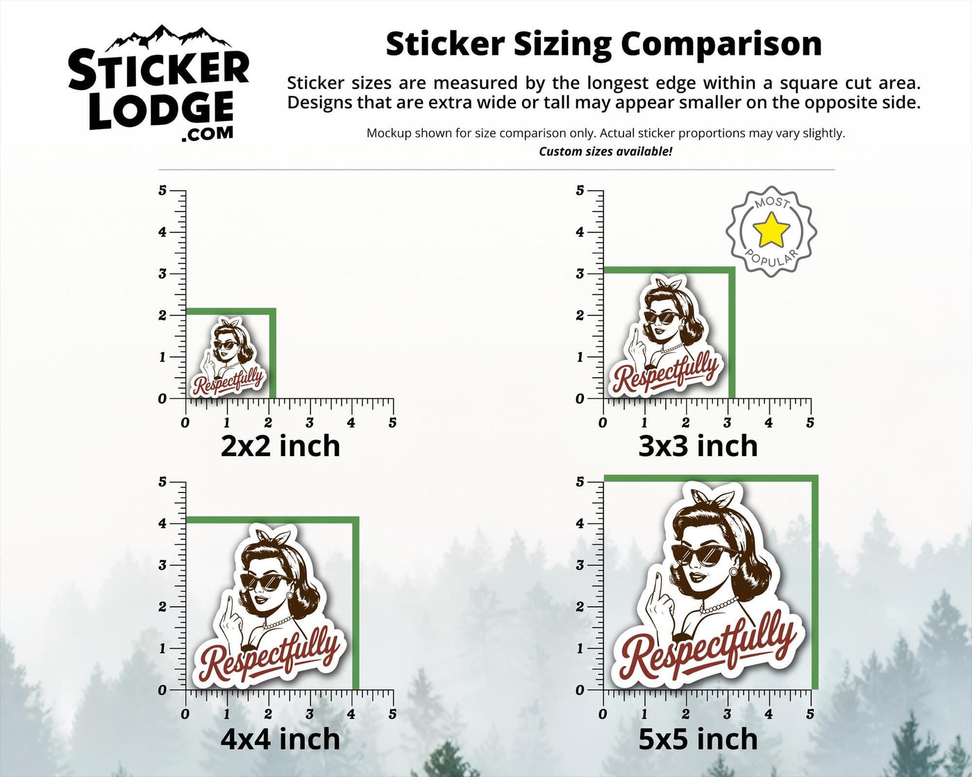 Respectfully Retro Sassy Middle Finger Vinyl Sticker