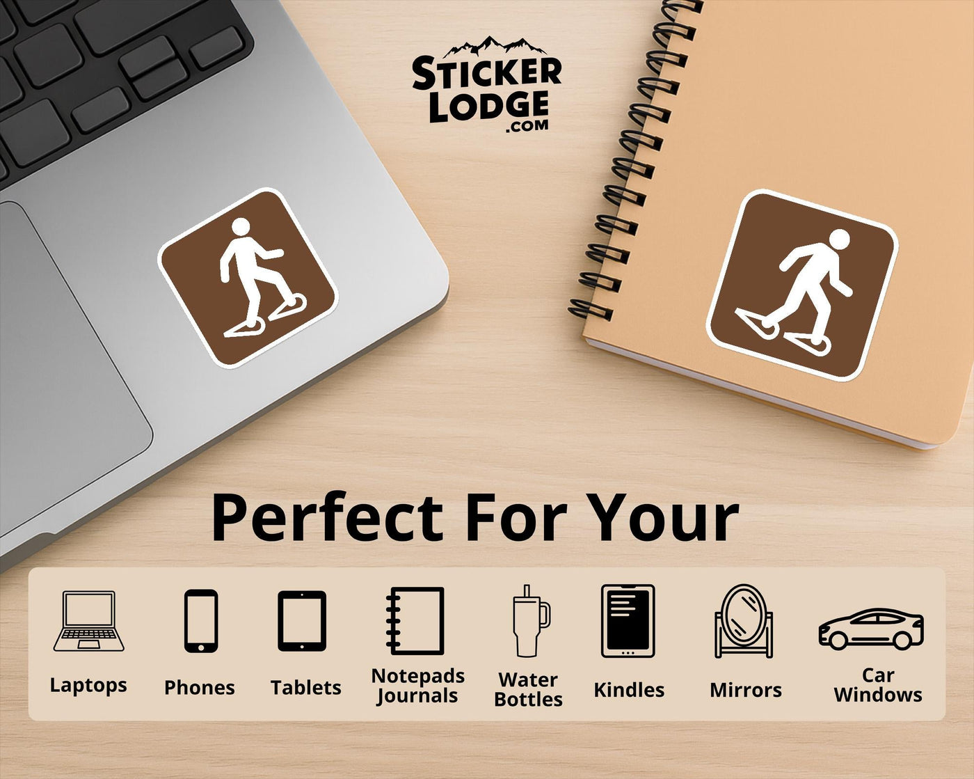 Snow-Shoeing National Park Symbol Vinyl Sticker
