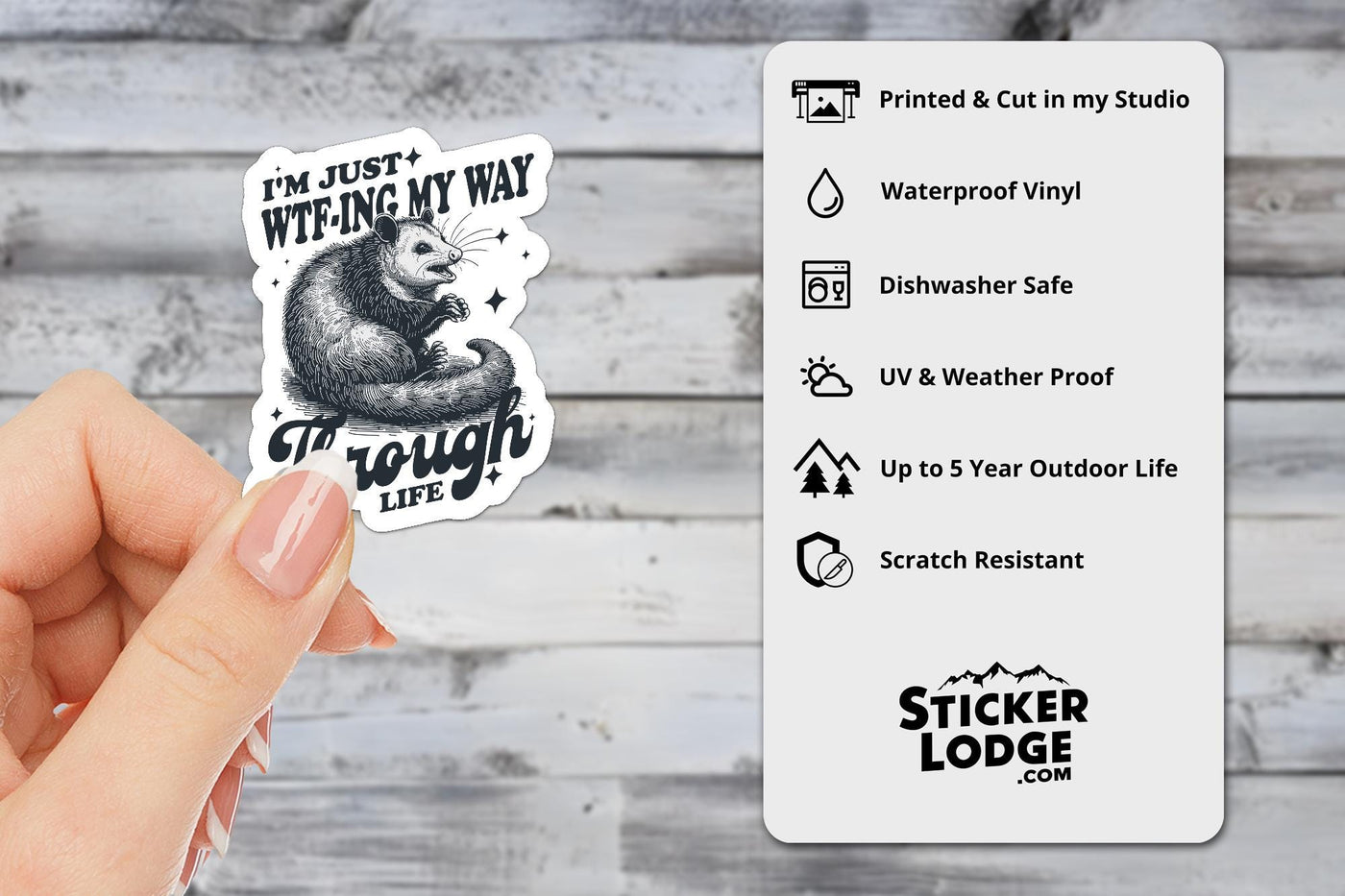 I'm Just WTF'ing My Way Through Life Vinyl Sticker