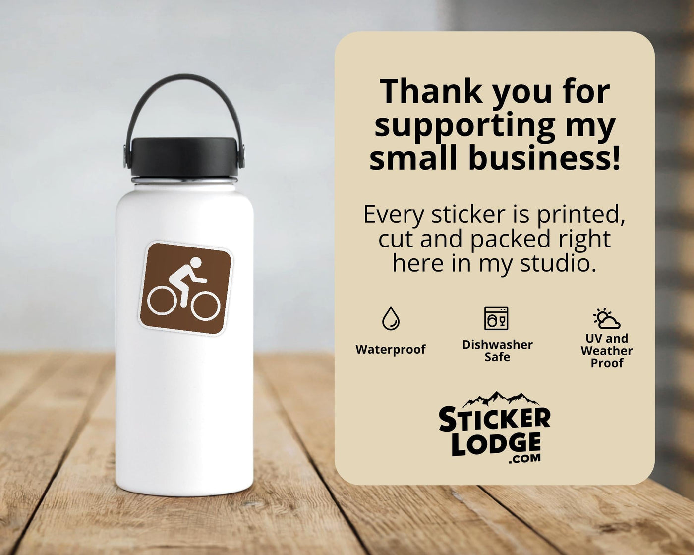 Bicycle Trail National Park Symbol Vinyl Sticker