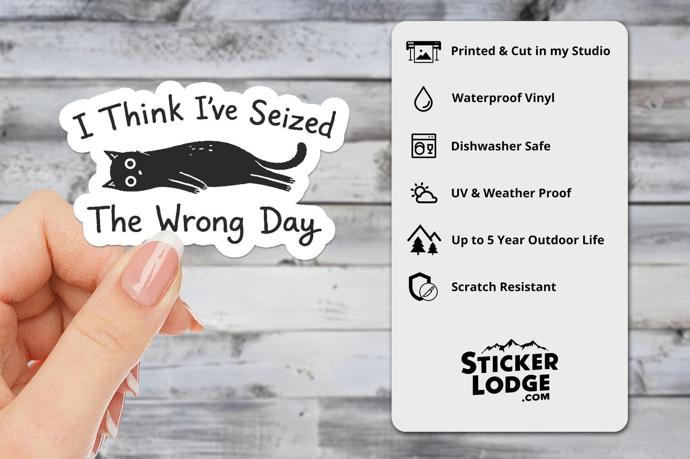 I Think I've Seized the Wrong Day Vinyl Sticker