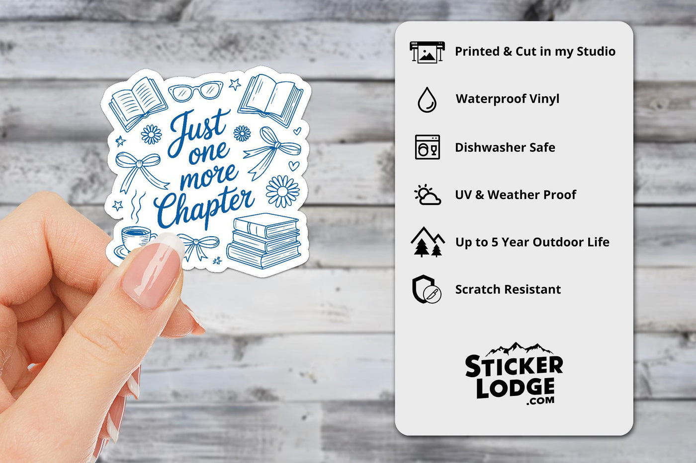 Just One More Chapter Vinyl Sticker